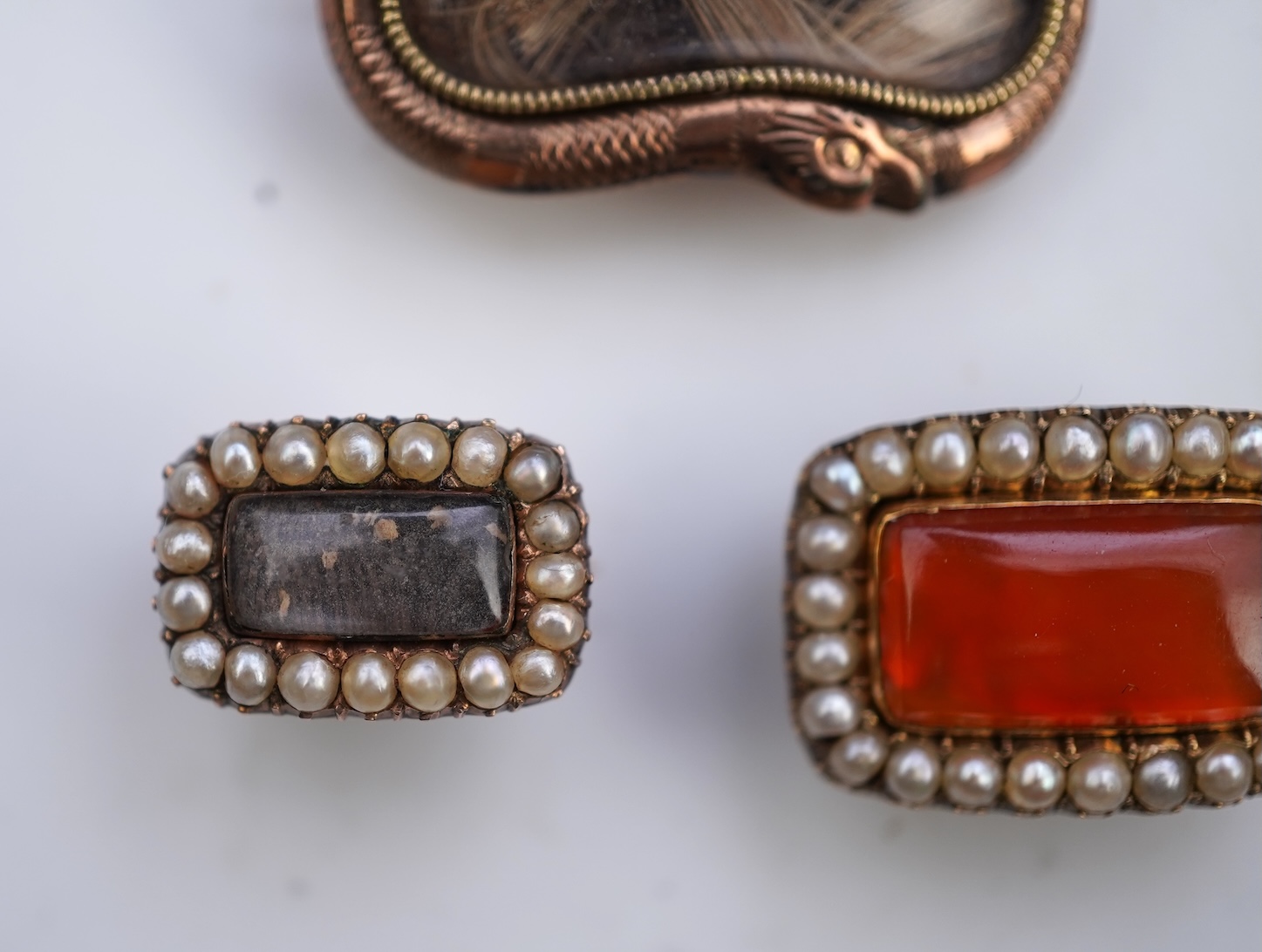 Three Georgian brooches, English, early 19th century